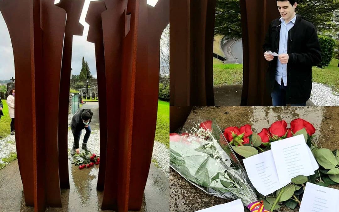Las Juventudes Socialistas de Euskadi homenajean en Elgoibar a las víctimas de la Guerra Civil.