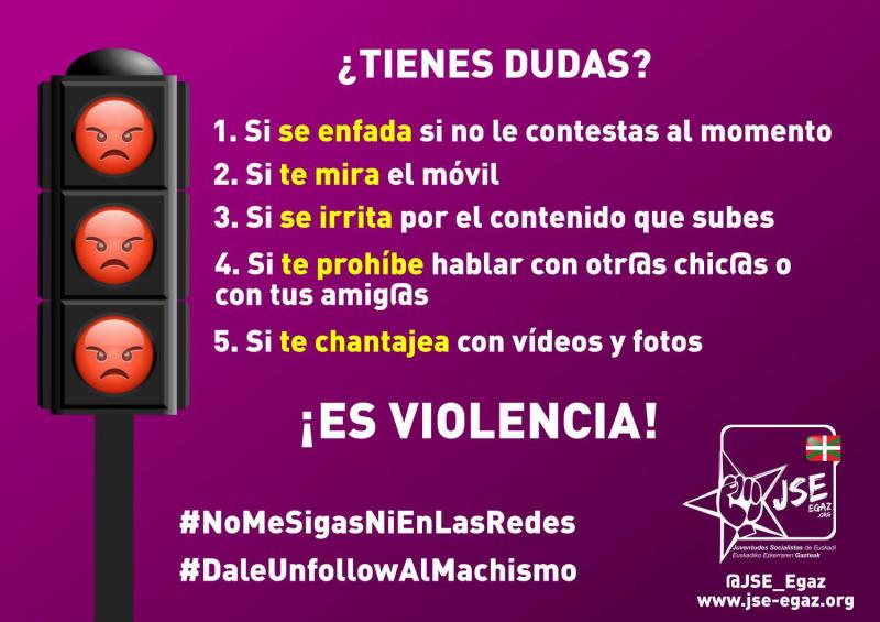 JSE-Egaz y PSE-EE lanzan el 25N la campaña #NoMeSigasNiEnLasRedes para concienciar a la sociedad sobre la violencia en red