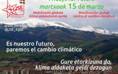 JSE-Egaz se suma a la movilización global contra el cambio climático organizada para el 15 de marzo